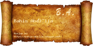 Bahis Abélia névjegykártya